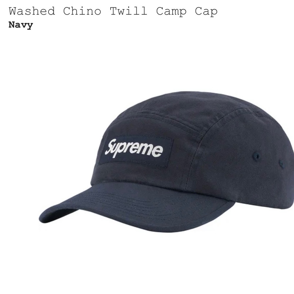 Supreme Washed Chino Twill Cap Navy (worn)